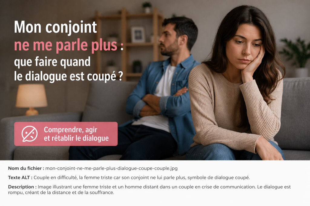 Mon conjoint ne me parle plus, couple en difficulté avec un dialogue coupé et une distance émotionnelle